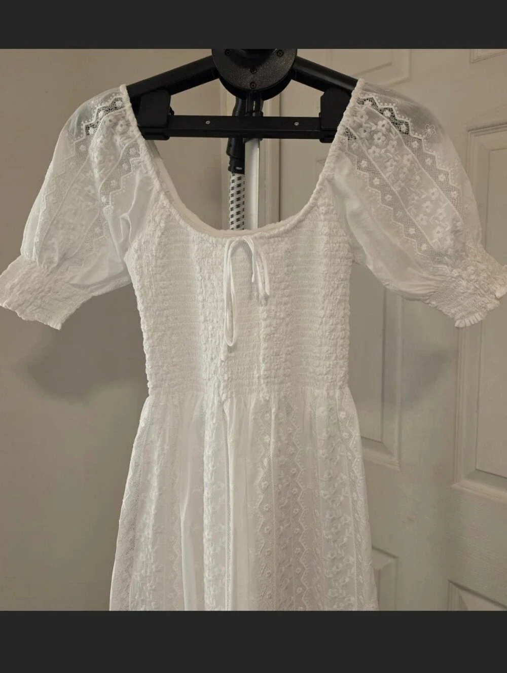 Hill House Madeline Nap Dress — White Broaderie Viole Puff-Sleeve Maxi